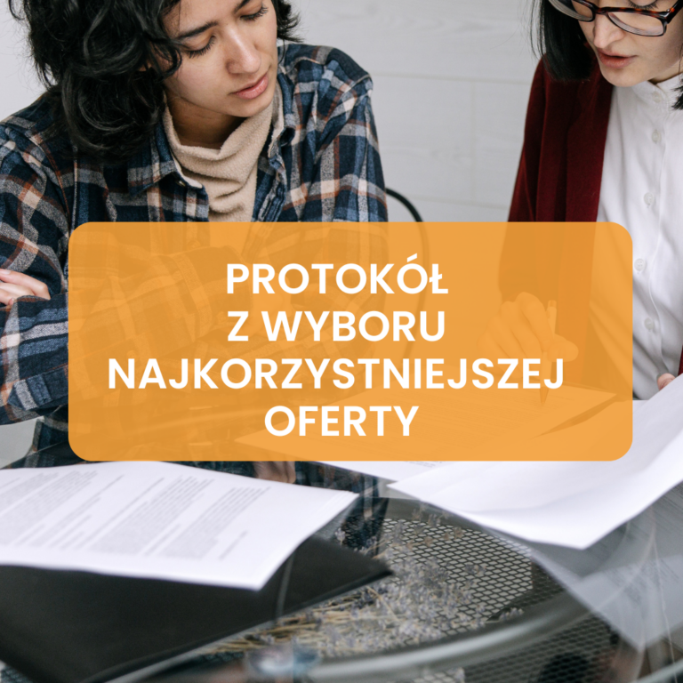Protokół z wyboru najkorzystniejszej oferty – na dostawę bonów towarowych.